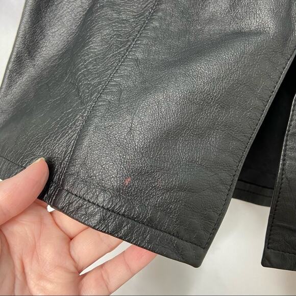 Vintage Jacqueline Ferrar Leather Skirt Black 80s Concert Grunge Goth Size 2 - Picture 8 of 11